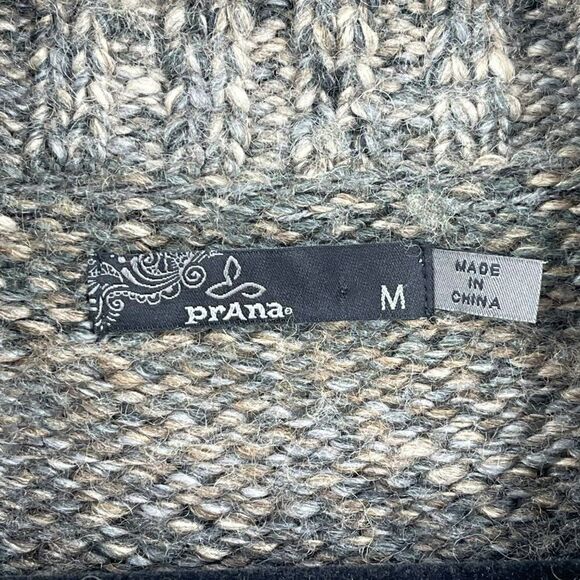 PrAna Amber Duster Sweater Cardigan Wool Blend Button Front Tan Gray Medium - Picture 13 of 14